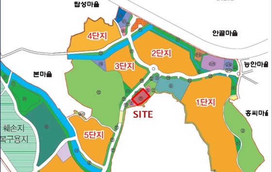NSP통신-주식회사 위본에서 매입한 내곡지구 아우디정비공장 신축공사 현장 토지이용계획도 (서울시)
