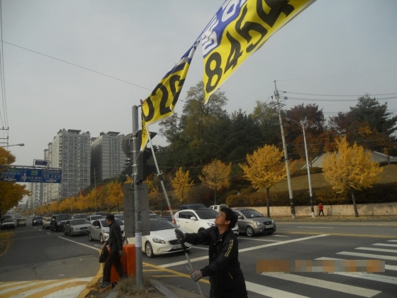 [NSP PHOTO]수원시, 불법 현수막 제거 총력 1700여장 철거