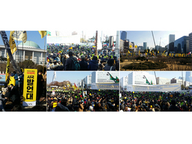 [NSP PHOTO]시민들, 국회 앞 운집 긴장감 고조…朴 대통령 탄핵 가결 요구 표결 압박
