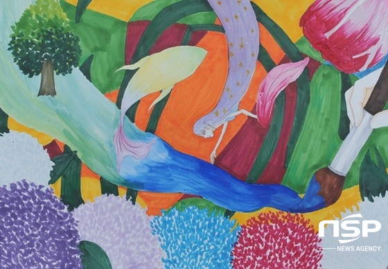 NSP통신-전남교육청이 본청 갤러리 이음에서 전시하고 있는 중등학생미술실기대회 우수작품. (전남도)