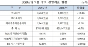[NSP PHOTO]DGB금융그룹, 2016년도 연결순이익 2877억원