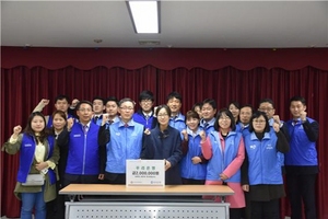 [NSP PHOTO]우리은행 경주금융센터·외동지점 임직원, 복지관에 후원금 전달 및 봉사 실시