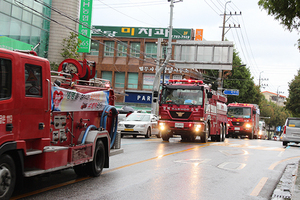 [NSP PHOTO]경북소방본부, 소방차 길 터주기 도민 참여훈련 전개