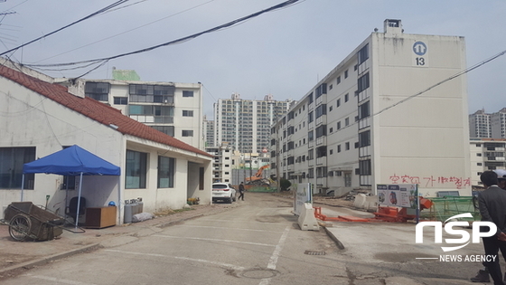 NSP통신-24일 SK건설이 공개한 두호주공 재건축 1지구 현장 내부.
