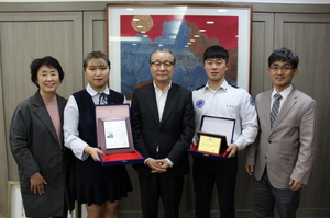 [NSP PHOTO]포항 선린대, 문정기 군·추초희 양 경북도지사 및 포항시장 표창 수상