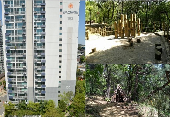 NSP통신-전 세대에 태양광 미니 발전소가 설치된 홍릉동부아파트와 인근 공원 모습 (서울시)