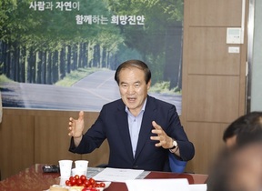 [NSP PHOTO]이항로 진안군수, 기자간담회…주민 삶의 질 높였다