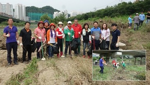 [NSP PHOTO]안양시의회 자유한국당 의원, 안양천 정화 구슬땀