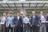 [NSP PHOTO]금호타이어 영업임직원·해외 바이어들, 부실매각 반대 침묵시위 돌입