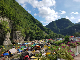 [NSP PHOTO]영덕군 달산면 옥계계곡 37경과 꽃잔치 피서지 명소 우뚝