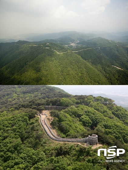 NSP통신-남한산성 전경(위)과 연주봉옹성. (남한산성 세계유산센터)
