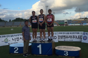 [NSP PHOTO]목포시청 육상팀 박서진, 4개대회 연속 女 투포환 1위