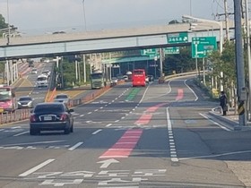 [NSP PHOTO]순천경찰서, 컬러 노면표시 설치로 도로 위 색을 입히다