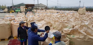 [NSP PHOTO]곡성군 석곡농협, 유기농 백세미 가마당 5만7000원 고가 매입 완료