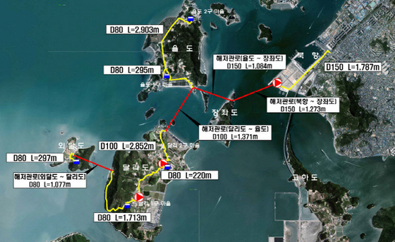 NSP통신-목포시 도서지역 상수도 해저관로 매설공사 위치도 (목포시)