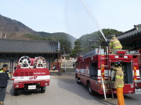 [NSP PHOTO]포항시, 보경사서 화재 등 재난대응 소방훈련 실시