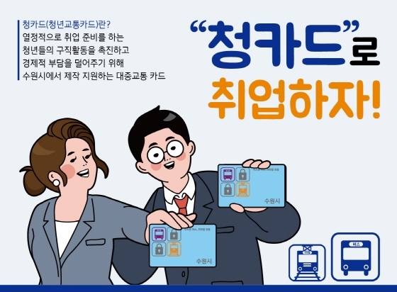 NSP통신-수원시 취업준비생에게 30만원 상당 교통카드 지원 정책 포스터. (수원시)