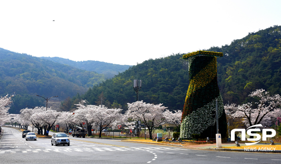 NSP통신-경주시 보문단지 첨성대 꽃 탑. (경주시)