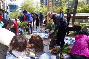 [NSP PHOTO]계룡시, 봄철화분관리요령 아파트단지 순회교육