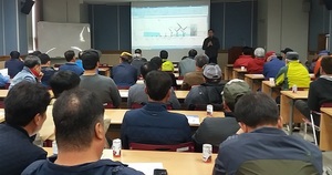 [NSP PHOTO]아산시, 농업인 대상 무논점파 재배기술 교육 실시