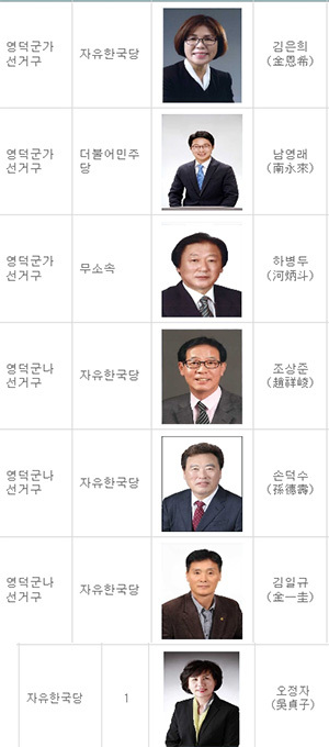 NSP통신-6·13 전국동시지방선거 영덕군의회 당선인 (중앙선관위 자료편집)