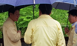 [NSP PHOTO]이재명 경기지사, 광명시 하안배수펌프장 방문