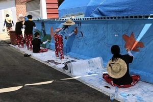 [NSP PHOTO]한밭대 학생들, 태안에서 벽화 그리기 봉사활동 실시