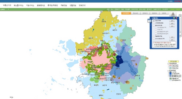 NSP통신-부동산포털 내 규제지도. (경기도)