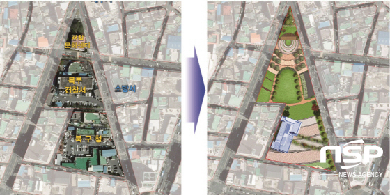 NSP통신-북구청 주변부지 활용방안 계획도 (포항시)