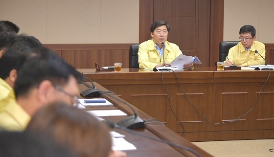 NSP통신-▲황명선 논산시장이 23일 태풍피해 최소화를 위한 대책 및 추진상황을 점검했다. (논산시)