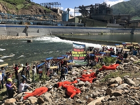 [NSP PHOTO]환경운동연합 현장 결의대회낙동강 오염 주범 영풍제련소 패쇄 요구