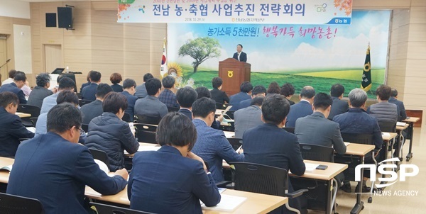 NSP통신-전남농협이 29일 개최한 2018년 농축협 건전결산 및 사업추진을 위한 전략회의. (전남농협)