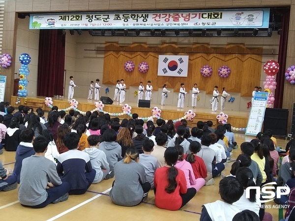 NSP통신-청도군이 주최하고 청도군체육회 후원한 제12회 초등학생 건강줄넘기 대회행사가 열렸다. (청도교육지원청)