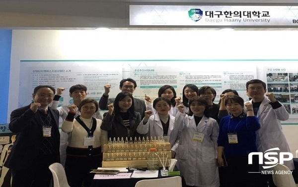NSP통신-2018 산학협력 EXPO에 참여한 산업단지캠퍼스사업단 단체사진. (대구한의대)