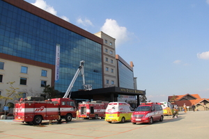 [NSP PHOTO]여수소방서,  유캐슬호텔서 재난현장 구급대응 훈련 실시