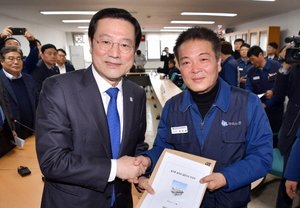 [NSP PHOTO]이용섭 광주시장, 현대자동차 울산공장 노조 방문