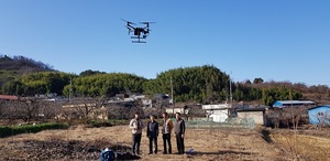 [NSP PHOTO]청도군, 드론(UAV) 띄워 지적재조사 측량 활용