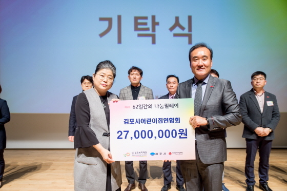 NSP통신-김포시어린이집연합회가 김포시 취약계층 이웃을 위해 2700만원을 기부한 가운데 관계자가 기념촬영을 하고 있다. (김포시)