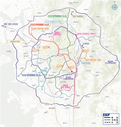 NSP통신-수도권 철도 중추망 및 복합환승센터 구축(안). (국토부)