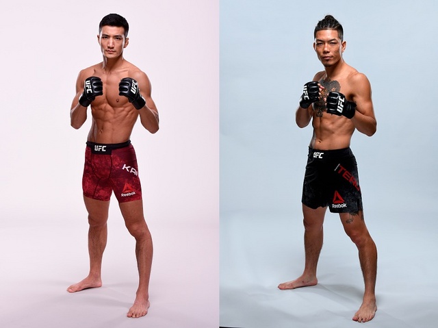 NSP통신-▲강경호(왼쪽)가 내년 2월 10일 UFC 234에서 일본인 선수인 이시하라 테루토(오른쪽)와 밴텀급 경기를 갖는다. (UFC)