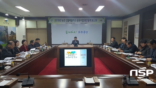 NSP통신-곡성군이 지난달 31일 개최한 2019년 농촌 신활력 플러스 공모사업 용역 중간 보고회. (곡성군)