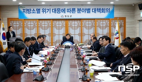 NSP통신-청도군이 박성도 부군수를 비롯한 국장, 담당관, 과·소장이 참석한 가운데 지방소멸 위기 대응 분야별 대책회의를 개최했다. (청도군)