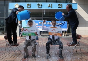 [NSP PHOTO]천안시의회, 반도체 특화클러스터 유치 아이스버킷 챌린지