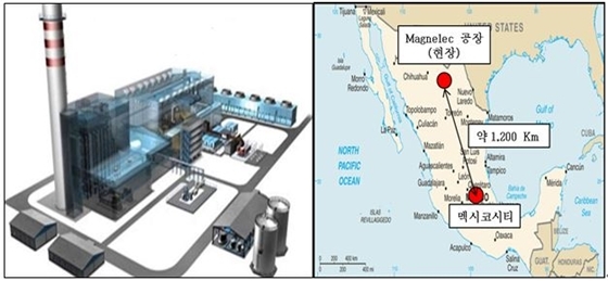 NSP통신-열병합발전소 조감도 및 멕시코 현장 위치도 (포스코건설)