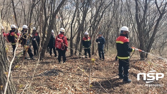 [NSP PHOTO]장수군, 산불예방·진화대원 산불진화 교육 실시