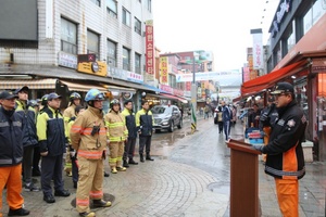 [NSP PHOTO]용인소방서, 용인중앙시장서 현장대응훈련 전개