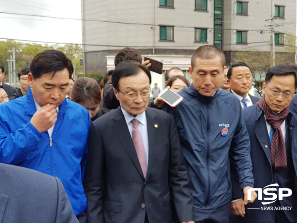 NSP통신-더불어민주당 이해판 대표가 10일 포항을 방문했다. (강신윤 기자)