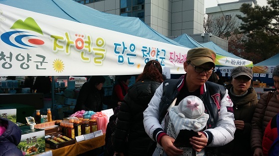 NSP통신-▲청양군이 친환경 먹거리 주말장터를 운영한다. (청양군)