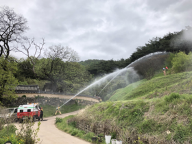 [NSP PHOTO]경주 양동마을, 목조문화재 화재예방 합동소방훈련 실시