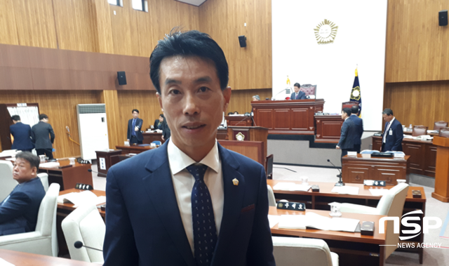NSP통신-김상도 의원이 경주경찰서 이전을 반대하는 입장을 밝히고 있다. (권민수)